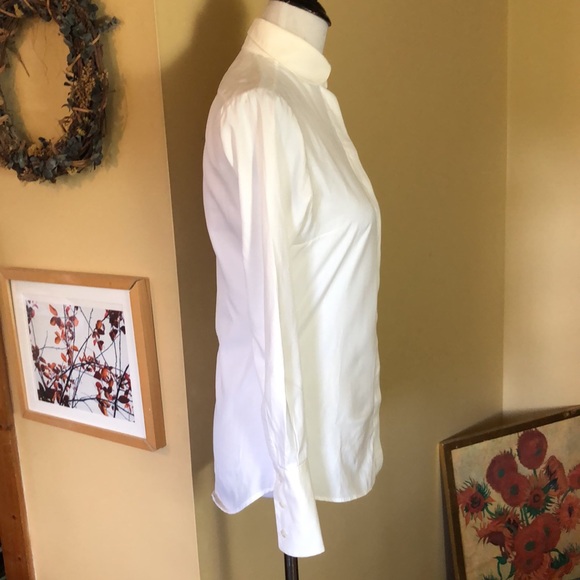 STELLA  MCCARTNEY Size 38 EU White Buttondown Blouse Honeycomb Collar/Cuff $585 - Picture 8 of 16